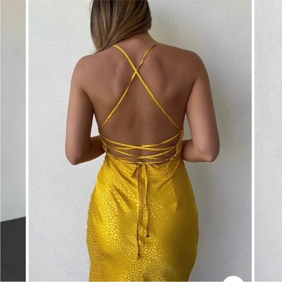 Nadia Yellow Slip Dress from Jaus - Picture 2 of 4